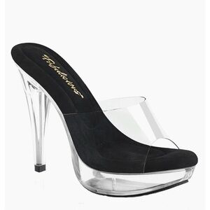 Pleaser Fabulicious Clear Black Cocktail Heel Platform (Fit 7-8)SKU 885487707891